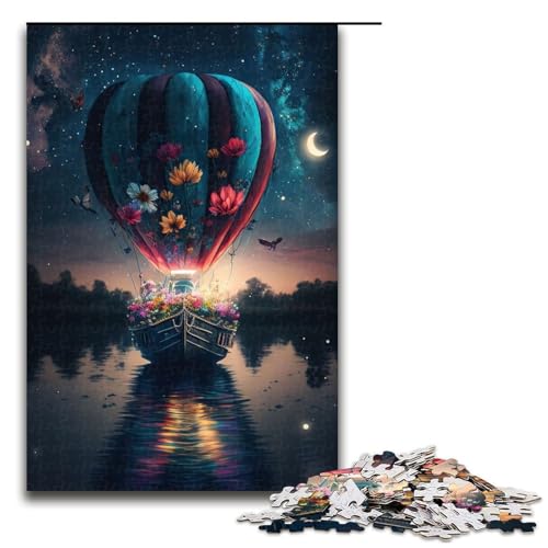 PC-Puzzle für Erwachsene Ballon im Weltraum Holzpuzzle für Erwachsene anspruchsvolles Denkspiel für Teenager Spaß für den Familienspielabend 1000 Teile (75 x 50 cm) von DEEPPAPEU