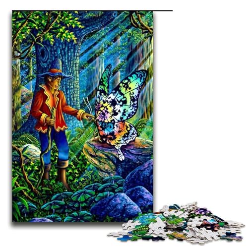 PC-Puzzle für Erwachsene Junge und Schmetterling Holzpuzzle für Erwachsene anspruchsvolles Denkspiel für Teenager Spaß für den Familienspielabend 1000 Teile (75 x 50 cm) von DEEPPAPEU