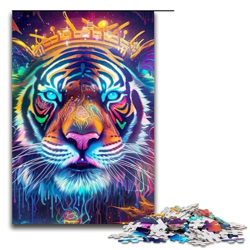 Party-Tiger-Puzzleteile für Erwachsene Puzzles Geburtstagsgeschenkidee anspruchsvolles Denkspiel 1000 Teile (75 x 50 cm) von DEEPPAPEU