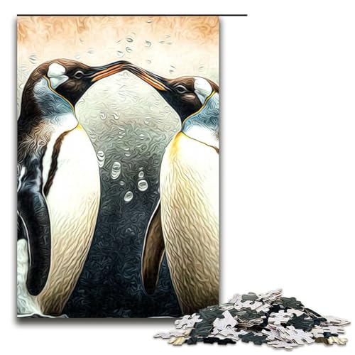 Pinguine-Puzzleteile für Erwachsene Puzzles Geburtstagsgeschenkidee anspruchsvolles Denkspiel 1000 Teile (75 x 50 cm) von DEEPPAPEU