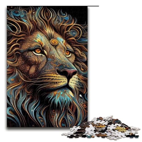 Puzzle „König der Löwen im Dschungel“ für Erwachsene anspruchsvolle Puzzleteile Spaß für den Familienspielabend dekoratives Kunstwerk zum Selbermachen 1000 Teile (75 x 50 cm) von DEEPPAPEU