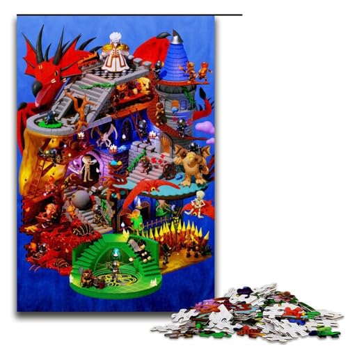 Puzzle-Geschenke „Demon's Demake anspruchsvolles Denkspiel für Teenager Spaß am Familienspielabend 1000 Teile (75 x 50 cm) von DEEPPAPEU