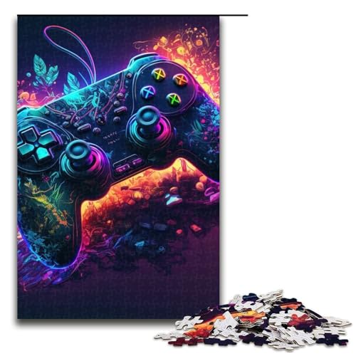 Puzzle-Geschenke Gaming-Neon-Art-Puzzles anspruchsvolles Denkspiel für Teenager Spaß am Familienspielabend 1000 Teile (75 x 50 cm) von DEEPPAPEU