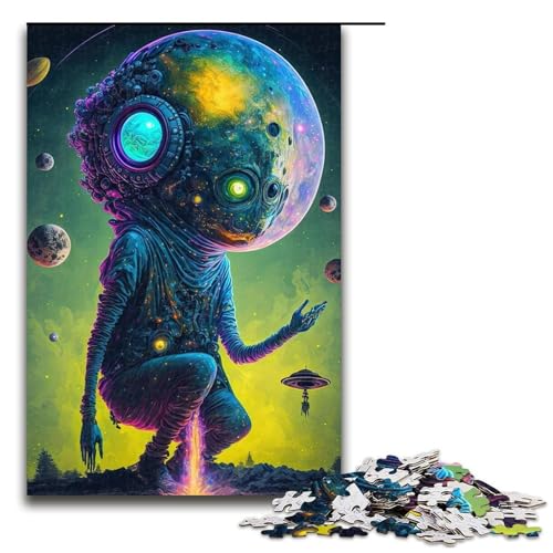 Puzzle-Geschenke mit Alien-Monster-Puzzles anspruchsvolles Denkspiel für Teenager Spaß am Familienspielabend 1000 Teile (75 x 50 cm) von DEEPPAPEU