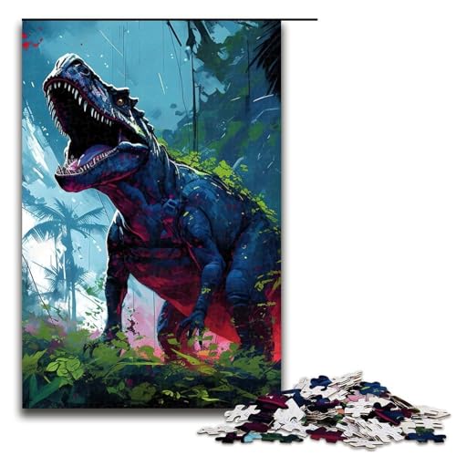 Puzzle-Geschenke mit Dinosauriern im Dschungel anspruchsvolles Denkspiel für Teenager Spaß am Familienspielabend 1000 Teile (75 x 50 cm) von DEEPPAPEU