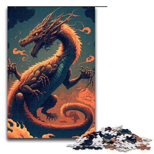 Puzzle-Geschenke mit Drachen- und Tiermotiven anspruchsvolles Denkspiel für Teenager Spaß am Familienspielabend 1000 Teile (75 x 50 cm) von DEEPPAPEU