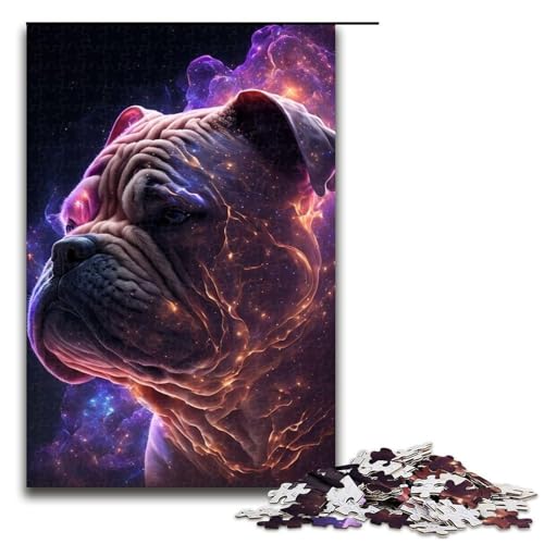 Puzzle-Geschenke mit Haustier-Bulldoggen anspruchsvolles Denkspiel für Teenager Spaß am Familienspielabend 1000 Teile (75 x 50 cm) von DEEPPAPEU
