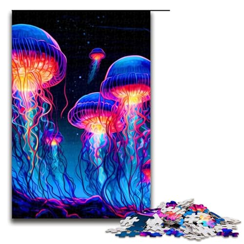 Puzzle-Geschenke mit Quallen-Puzzle anspruchsvolles Denkspiel für Teenager Spaß am Familienspielabend 1000 Teile (75 x 50 cm) von DEEPPAPEU