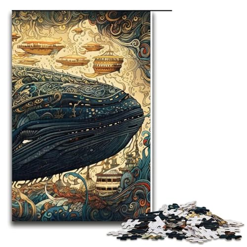 Puzzle-Geschenke mit Tierwalen anspruchsvolles Denkspiel für Teenager Spaß am Familienspielabend 1000 Teile (75 x 50 cm) von DEEPPAPEU