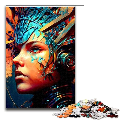 Puzzle aus Holz mit Fantasie-Mädchengesicht perfekt für Teenager Familienzusammenhalt Denksportaufgabe und DIY-Heimdekor-Geschenk 1000 Teile (75 x 50 cm) von DEEPPAPEU