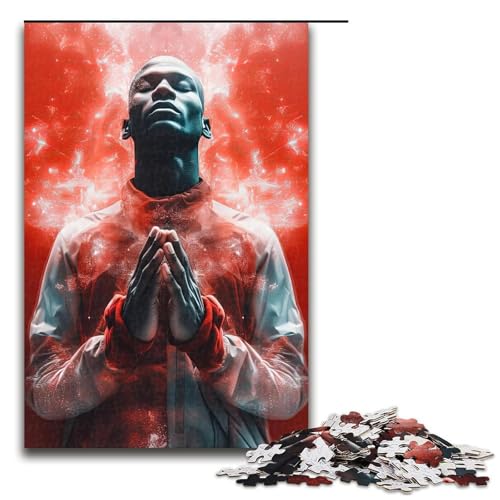 Puzzle für Erwachsene 1000 Teile (75 x 50 cm) Holzpuzzle „Blutroter Schatten anspruchsvolles Denkspiel für Teenager Spaß am Familienspielabend von DEEPPAPEU