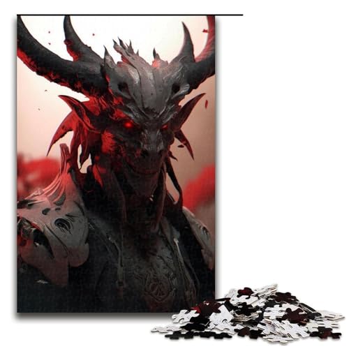 Puzzle für Erwachsene 1000 Teile (75 x 50 cm) Holzpuzzle „Blutroter Schatten anspruchsvolles Denkspiel für Teenager Spaß am Familienspielabend von DEEPPAPEU