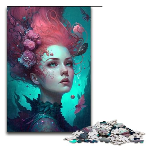 Puzzle für Erwachsene 1000 Teile (75 x 50 cm) Holzpuzzle „Schönes Mädchen anspruchsvolles Denkspiel für Teenager Spaß am Familienspielabend von DEEPPAPEU