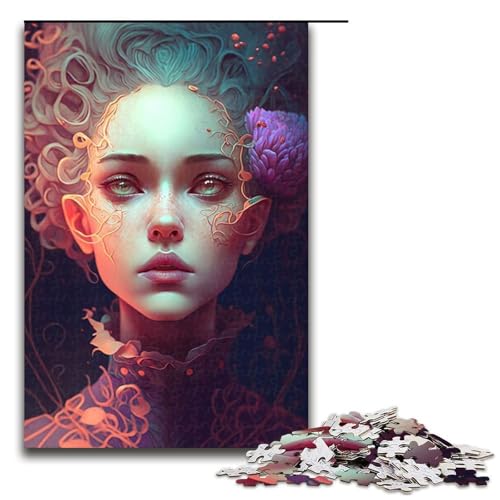 Puzzle für Erwachsene 1000 Teile (75 x 50 cm) Holzpuzzle „Schönes Mädchen anspruchsvolles Denkspiel für Teenager Spaß am Familienspielabend von DEEPPAPEU