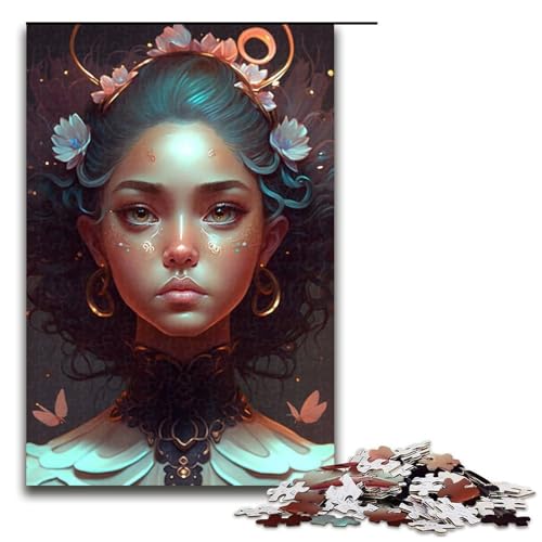 Puzzle für Erwachsene 1000 Teile (75 x 50 cm) Holzpuzzle „Schönes Mädchen anspruchsvolles Denkspiel für Teenager Spaß am Familienspielabend von DEEPPAPEU