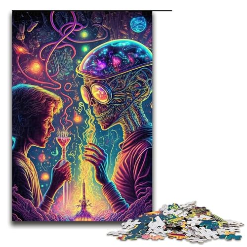 Puzzle für Erwachsene 1000 Teile Alien-Monster-Puzzle perfekt für Familienspaß an Weihnachten Thanksgiving Geburtstagen und Ostern 75 x 50 cm von DEEPPAPEU