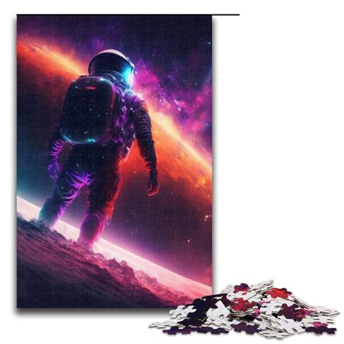 Puzzle für Erwachsene 1000 Teile Astronaut Surft auf den Sternen perfekt für Familienspaß an Weihnachten Thanksgiving Geburtstagen und Ostern 1000 Teile (75 x 50 cm) von DEEPPAPEU