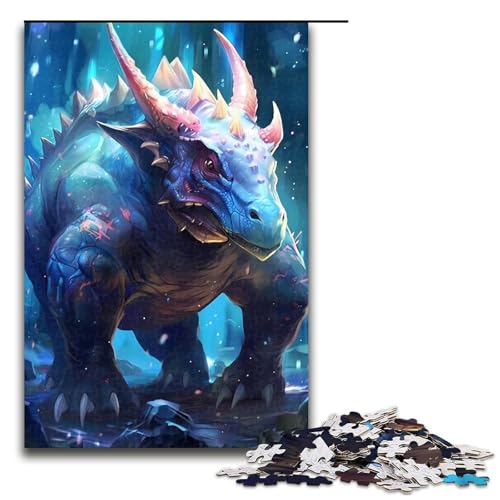 Puzzle für Erwachsene 1000 Teile Blauer Triceratops Holzpuzzle Denkspiel für Teenager 75 x 50 cm Puzzle für Erwachsene 1000 Teile Blauer Triceratops Holzpuzzle Denkspiel für Teenager 75 x 50 cm von DEEPPAPEU