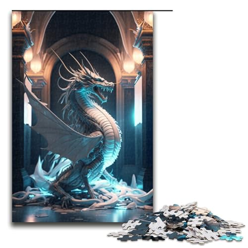 Puzzle für Erwachsene 1000 Teile Brave Dragon Holzpuzzle Denkspiel für Teenager 75 x 50 cm von DEEPPAPEU