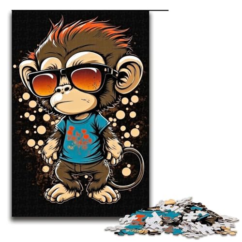 Puzzle für Erwachsene 1000 Teile Cool Monkey Holzpuzzle Denksportspiel für Teenager 75 x 50 cm Puzzle für Erwachsene 1000 Teile Cool Monkey Holzpuzzle Denksportspiel für Teenager 75 x 50 cm von DEEPPAPEU
