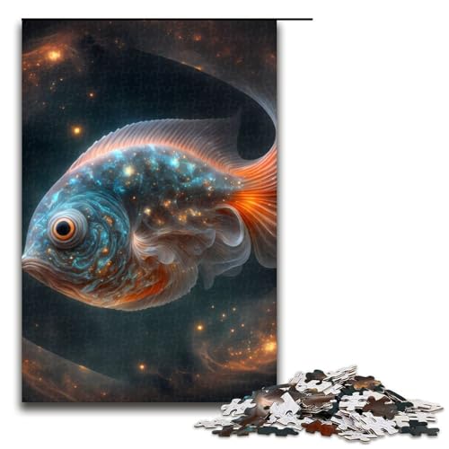 Puzzle für Erwachsene 1000 Teile Fisch-Puzzles für Erwachsene anspruchsvolle Denksportaufgabe Familienaktivität Heimdekoration (75 x 50 cm) von DEEPPAPEU