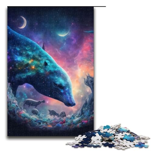 Puzzle für Erwachsene 1000 Teile Geistertiere Holzpuzzle Denksportaufgabe Geschenk pädagogische Aktivität für Teenager (75 x 50 cm) von DEEPPAPEU