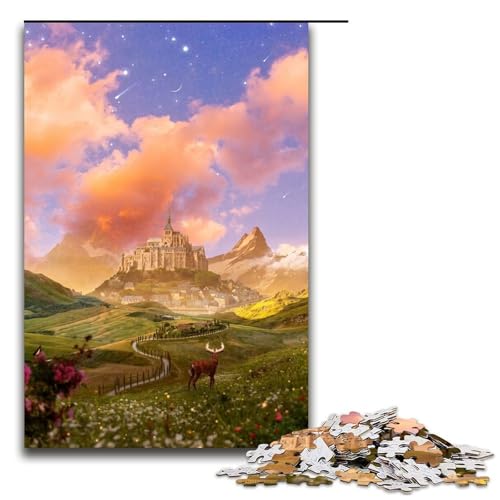 Puzzle für Erwachsene 1000 Teile Hirsch Holzpuzzle entspannende Unterhaltung Heimdekoration (75 x 50 cm) von DEEPPAPEU