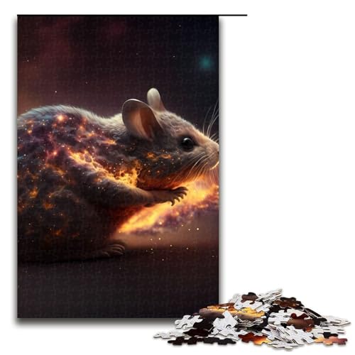 Puzzle für Erwachsene 1000 Teile Tiermaus Holzpuzzle entspannende Unterhaltung Heimdekoration (75 x 50 cm) von DEEPPAPEU