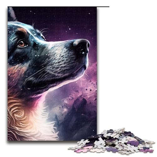 Puzzle für Erwachsene 1000 Teile australischer Schäferhund Holzpuzzle Denkspiel für Teenager 75 x 50 cm Puzzle für Erwachsene 1000 Teile australischer Schäferhund Holzpuzzle Denkspiel für Teenager 75 x 50 cm von DEEPPAPEU