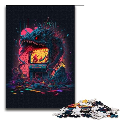 Puzzle für Erwachsene Arcade-Monster Holzpuzzle Denkspiel für Teenager 1000 Teile (75 x 50 cm) von DEEPPAPEU