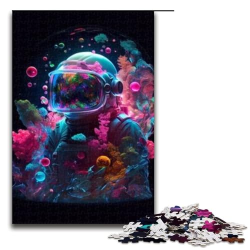 Puzzle für Erwachsene Astronaut () Holzpuzzle entspannende Unterhaltung Heimdekoration 1000 Teile (75 x 50 cm) von DEEPPAPEU