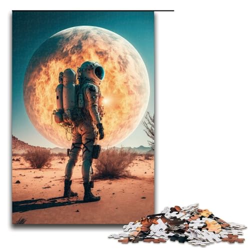 Puzzle für Erwachsene Astronaut auf einem neuen Planeten Holzpuzzle Denksportspiel für Teenager 1000 Teile (75 x 50 cm) von DEEPPAPEU