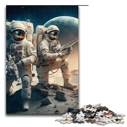 Puzzle für Erwachsene Astronauteninvasion verteidigen Holzpuzzle entspannende Unterhaltung Heimdekoration 1000 Teile (75 x 50 cm) von DEEPPAPEU