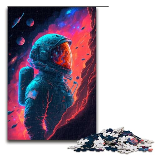 Puzzle für Erwachsene Astronautenporträt Holzpuzzle entspannende Unterhaltung Heimdekoration 1000 Teile (75 x 50 cm) von DEEPPAPEU