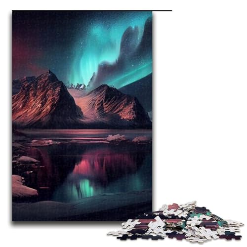 Puzzle für Erwachsene Aurora Borealis Holzpuzzle Denkspiel für Teenager 1000 Teile (75 x 50 cm) von DEEPPAPEU