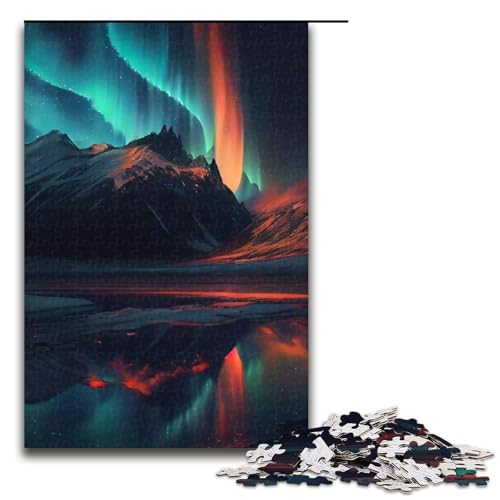 Puzzle für Erwachsene Aurora Borealis-Puzzle perfekt für Familienspaß an Weihnachten Thanksgiving Geburtstagen und Ostern 1000 Teile (75 x 50 cm) von DEEPPAPEU