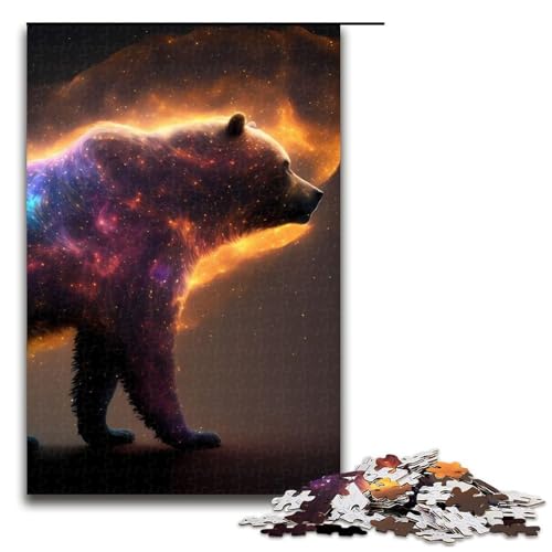 Puzzle für Erwachsene Bär Holzpuzzle perfekt für Halloween Weihnachten Geburtstagsgeschenk 1000 Teile (75 x 50 cm) von DEEPPAPEU