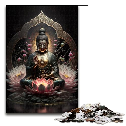Puzzle für Erwachsene Buddha-Puzzle aus Holz Denksportspiel für Teenager 1000 Teile (75 x 50 cm) von DEEPPAPEU