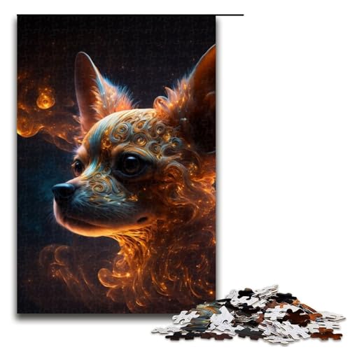 Puzzle für Erwachsene Chihuahua-Puzzle aus Holz Denksportspiel für Teenager 1000 Teile (75 x 50 cm) von DEEPPAPEU