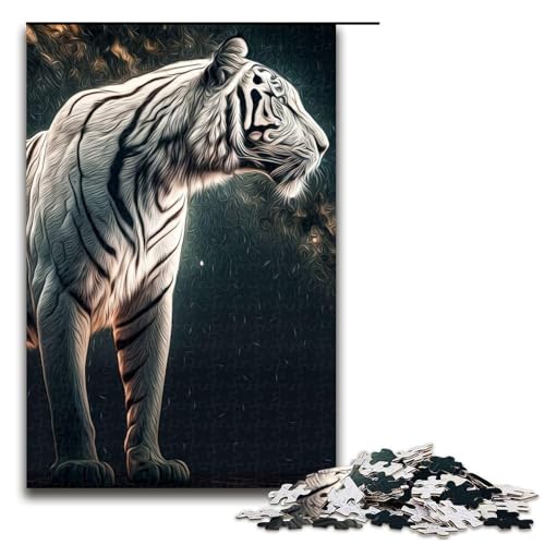 Puzzle für Erwachsene Fantasie-Tiger Holzpuzzle entspannende Unterhaltung Heimdekoration 1000 Teile (75 x 50 cm) von DEEPPAPEU