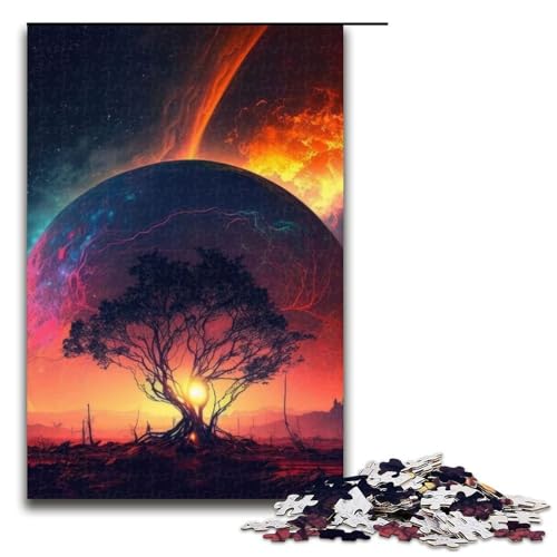 Puzzle für Erwachsene Fantasielandschaft Holzpuzzle Denkspiel für Teenager 1000 Teile (75 x 50 cm) von DEEPPAPEU