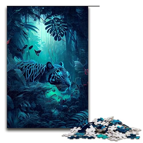 Puzzle für Erwachsene Fantasy-Tiger Holzpuzzle Denkspiel für Teenager 1000 Teile (75 x 50 cm) von DEEPPAPEU