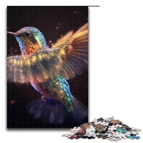 Puzzle für Erwachsene Kolibri-Puzzle aus Holz Denksportspiel für Teenager 1000 Teile (75 x 50 cm) von DEEPPAPEU