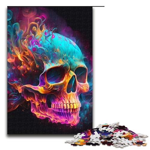 Puzzle für Erwachsene Kunst-Totenkopf unmögliche Puzzles für Erwachsene Geburtstagsgeschenkidee anspruchsvolles Denkspiel 1000 Teile (75 x 50 cm) von DEEPPAPEU