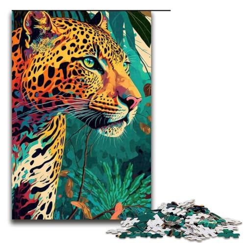 Puzzle für Erwachsene Leoparden-Tier Holzpuzzle Denksportspiel für Teenager 1000 Teile (75 x 50 cm) von DEEPPAPEU