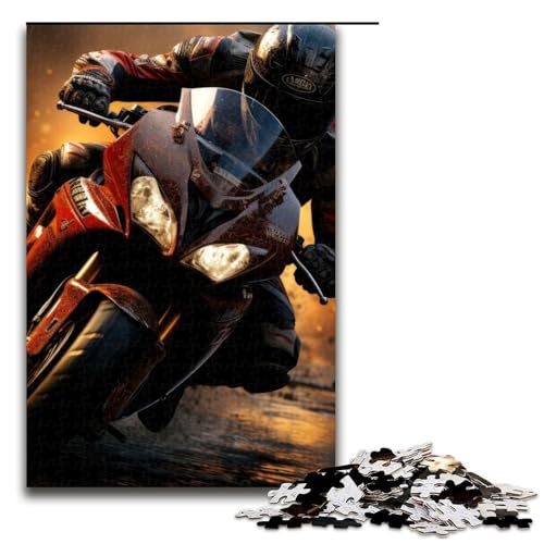 Puzzle für Erwachsene Motorradrennen Holzpuzzle entspannende Unterhaltung Heimdekoration 1000 Teile (75 x 50 cm) von DEEPPAPEU