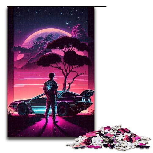 Puzzle für Erwachsene PC Autos Neonfarben Holzpuzzle für Erwachsene anspruchsvolles Denkspiel für Teenager Spaß für den Familienspielabend 1000 Teile (75 x 50 cm) von DEEPPAPEU