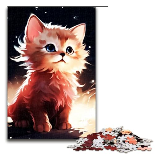 Puzzle für Erwachsene PC Fantasie-Haustierkatze Holzpuzzle für Erwachsene anspruchsvolles Denkspiel für Teenager Spaß für den Familienspielabend 1000 Teile (75 x 50 cm) von DEEPPAPEU