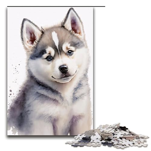 Puzzle für Erwachsene PC niedliches Baby-Welpen-Malen Holzpuzzle für Erwachsene anspruchsvolles Denkspiel für Teenager Spaß für den Familienspielabend 1000 Teile (75 x 50 cm) von DEEPPAPEU