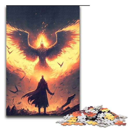 Puzzle für Erwachsene Piece Art Phoenix Holzpuzzle Denkspiel für Teenager 1000 Teile (75 x 50 cm) von DEEPPAPEU